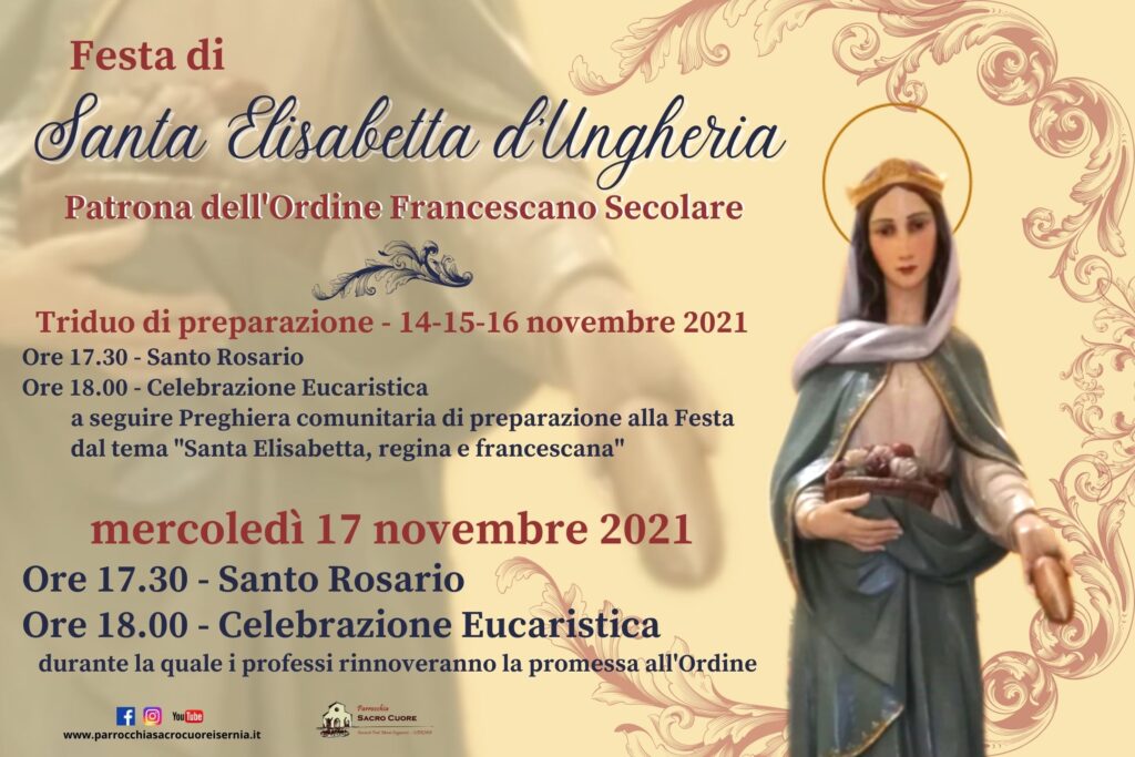 Quando Si Festeggia S. Elisabetta Festa di Santa Elisabetta d’Ungheria (Patrona dell’OFS) – mercoledì 17