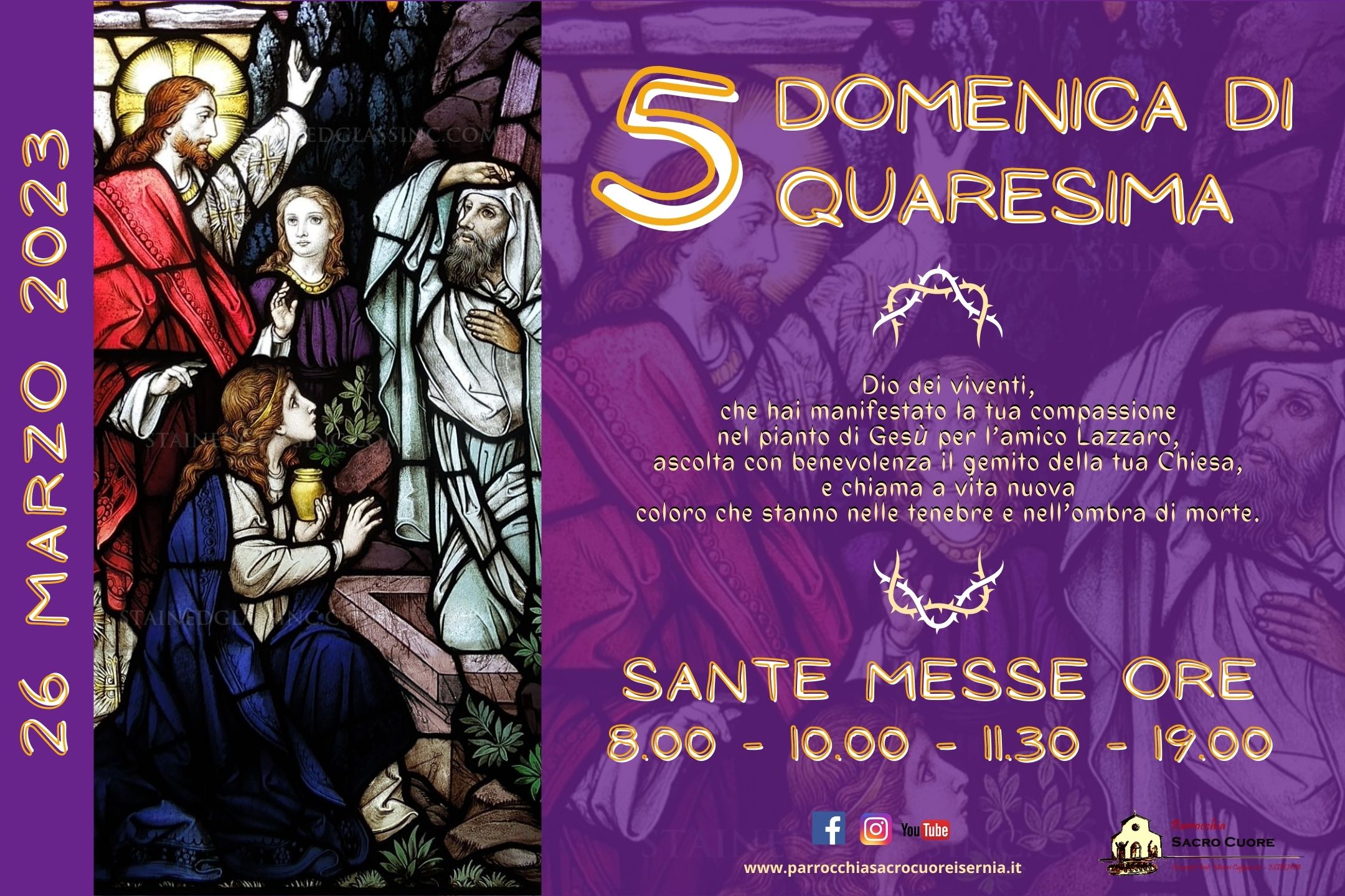 Che Santo è Il 26 Marzo V Domenica di Quaresima – domenica 26 marzo 2023 – Parrocchia Sacro